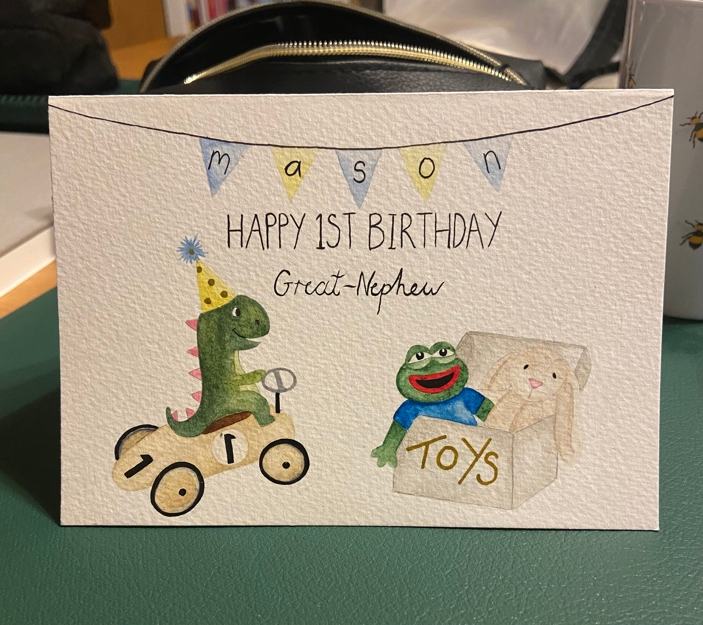 Hand painted custom watercolour birthday cards