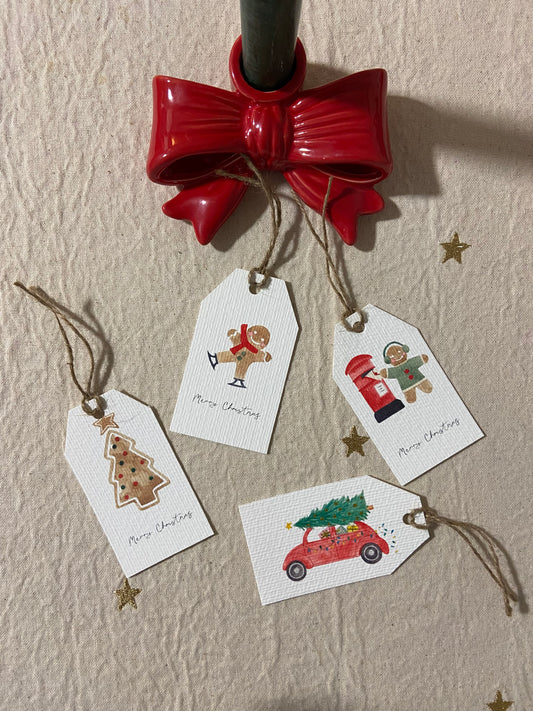 Pack of 4 Christmas gift tags