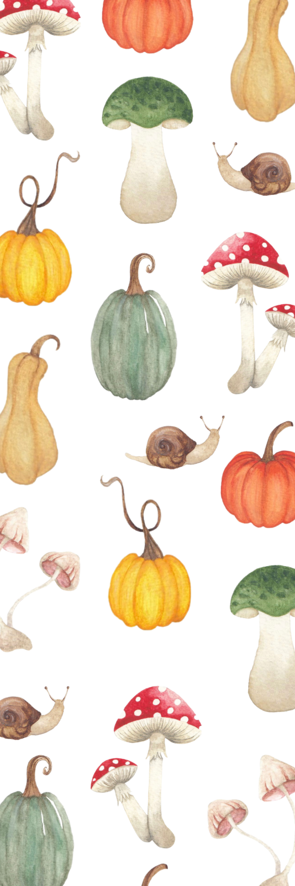 Pumpkin and mushroom bookmark
