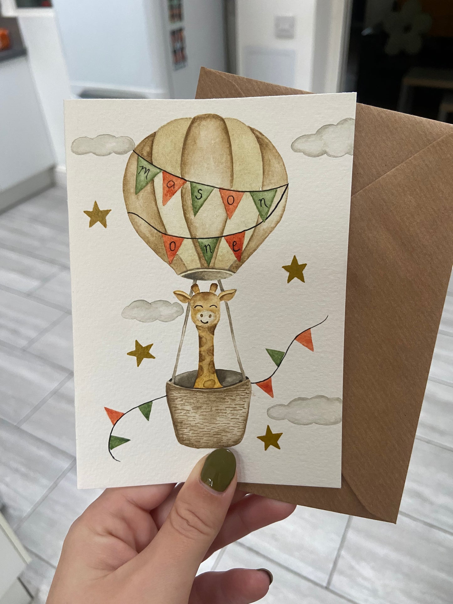 Hand painted custom watercolour birthday cards