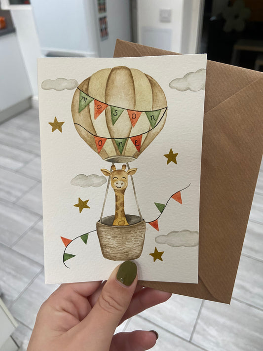 Hand painted custom watercolour birthday cards