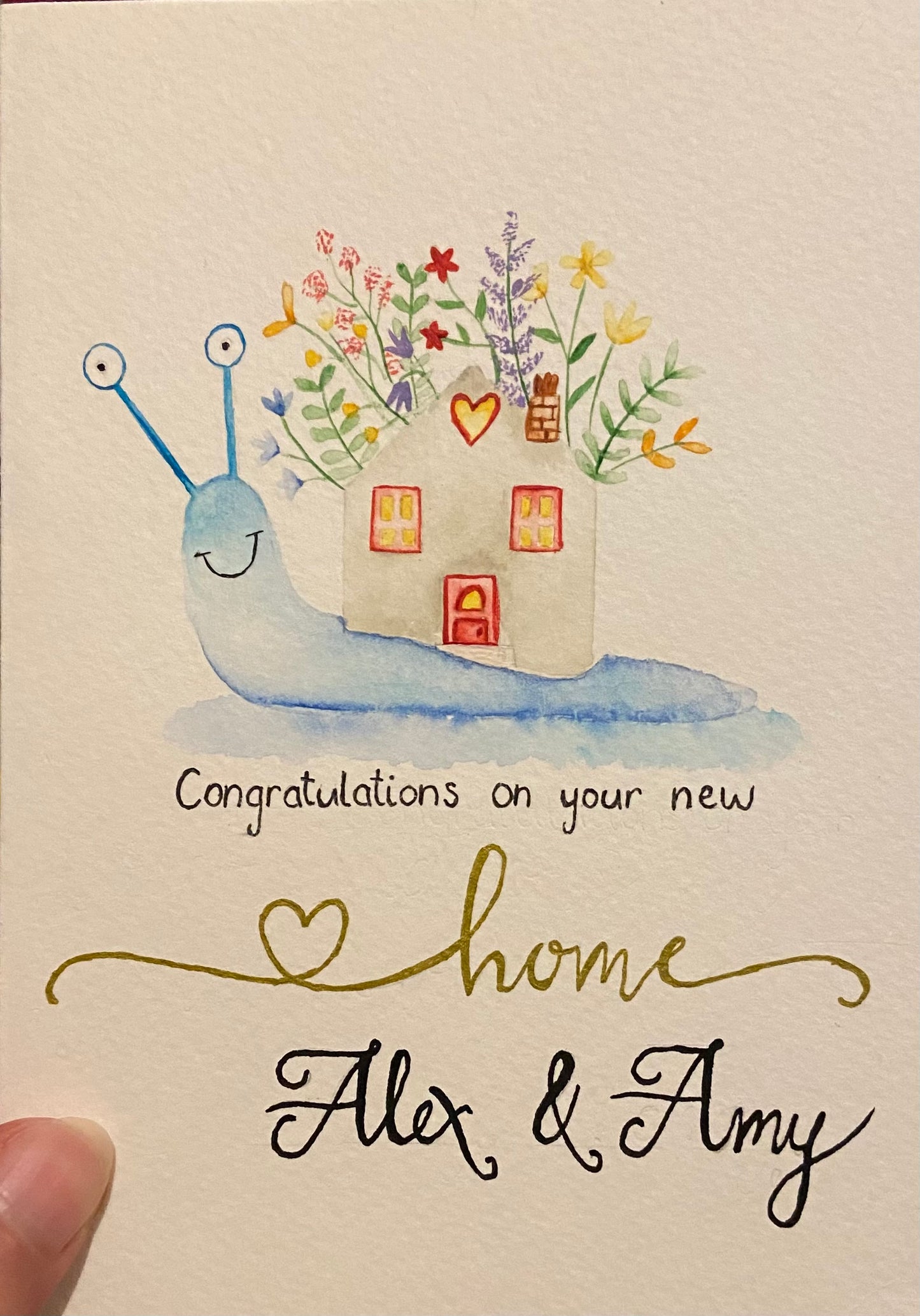 Hand painted custom watercolour birthday cards