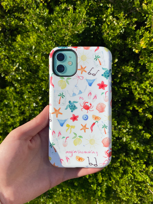Watercolour Summer Illustrations Tough Phone Case