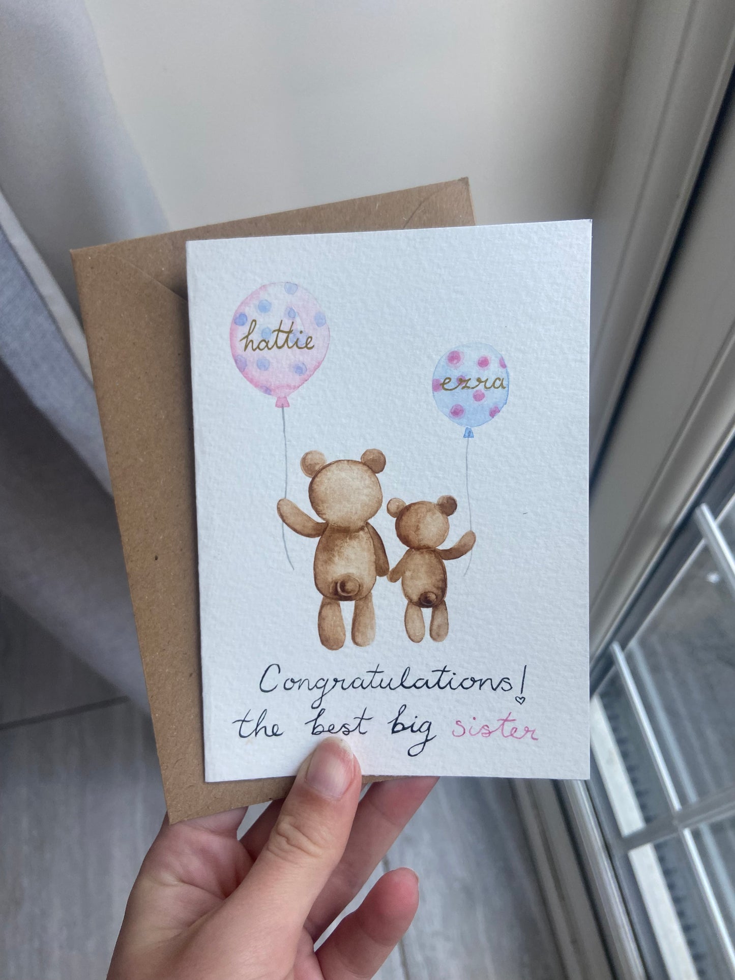 Custom new baby card